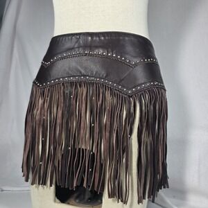 Vintage Tribe America Made In USA Hip Studded Fringe Western Festival Belt Large